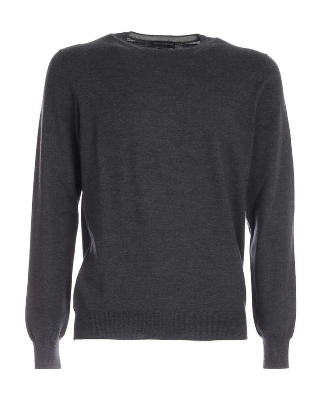 Gran Sasso Blue Crew-Neck Wool Sweater for men