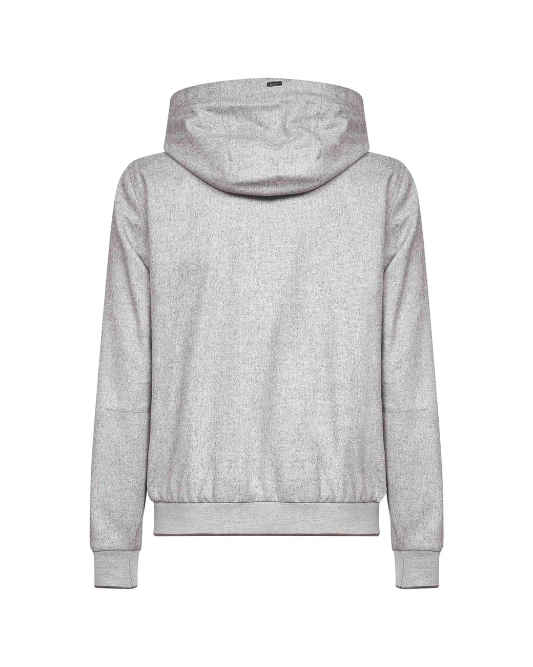 Herno Gray Zip-Up Drawstring Hooded Jacket for men