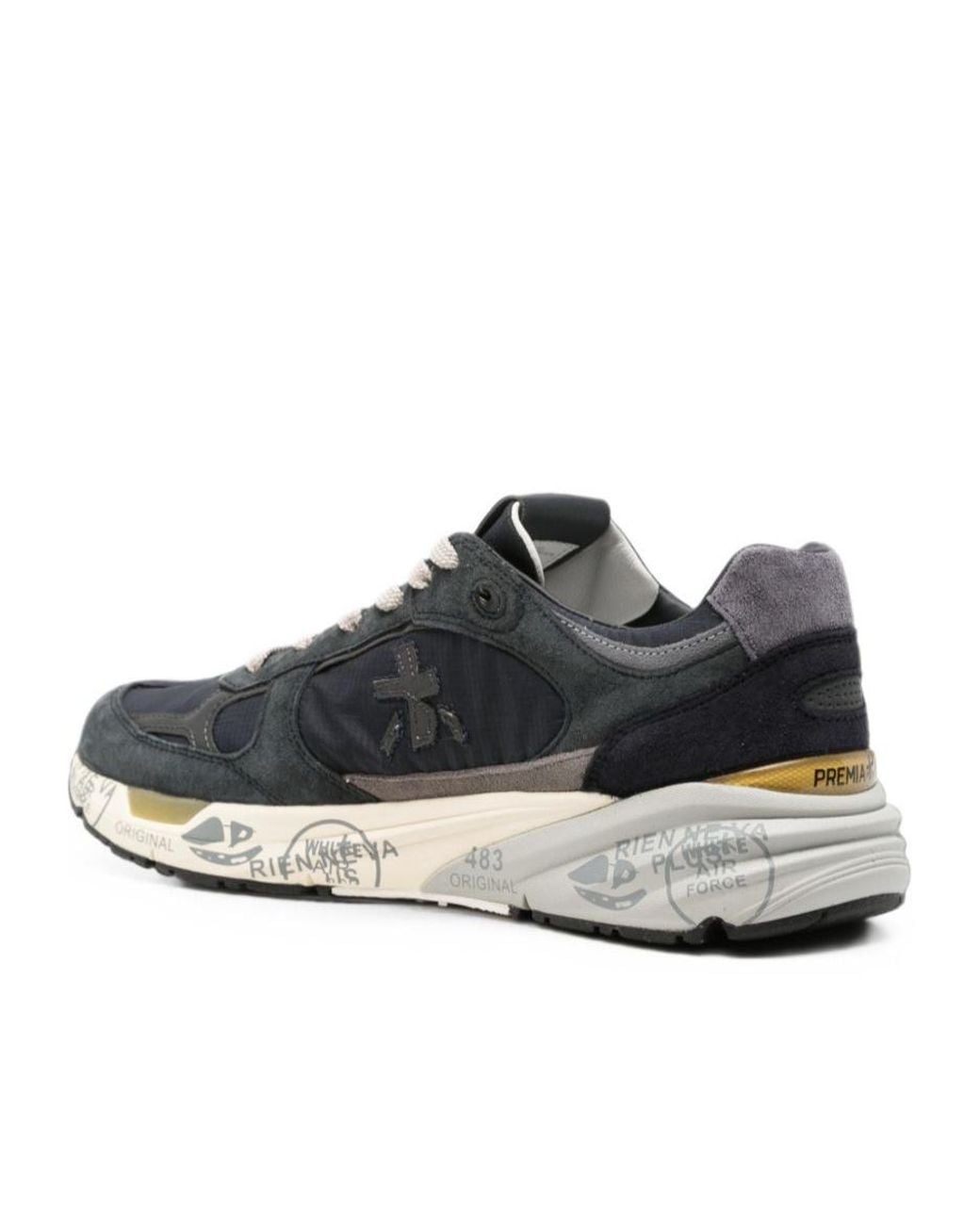 Premiata Black Mase 25 Lace-Up Sneakers for men