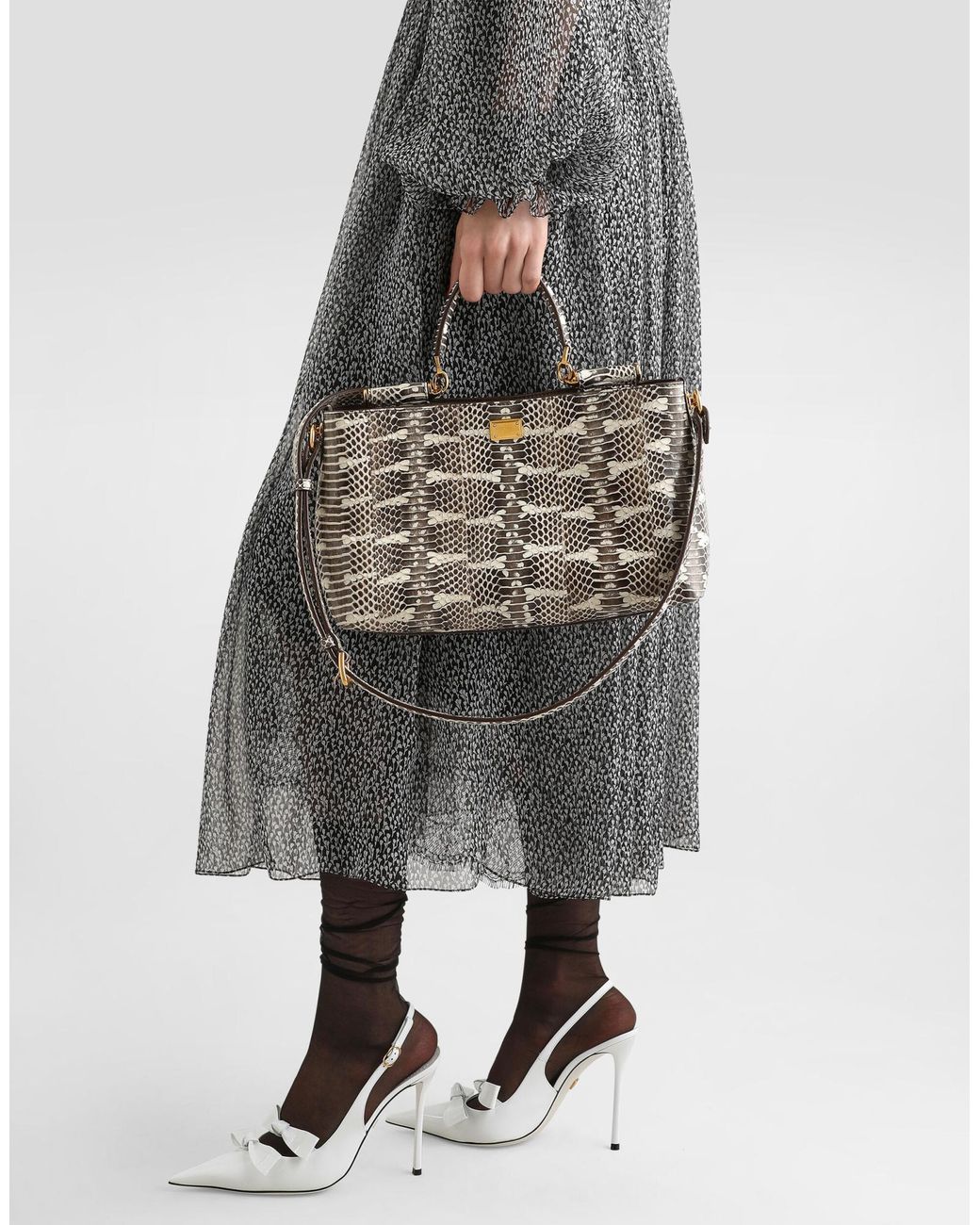 Dolce & Gabbana Gray Medium Vittoria Shoulder And Crossbody Bag