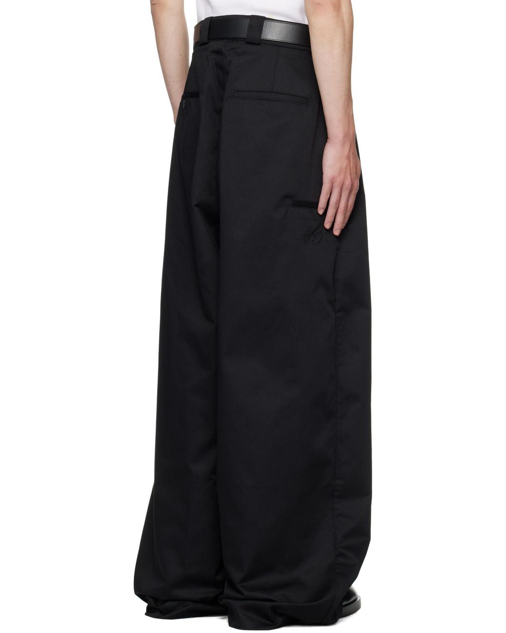 Willy Chavarria Black Wide-Leg Pants for men