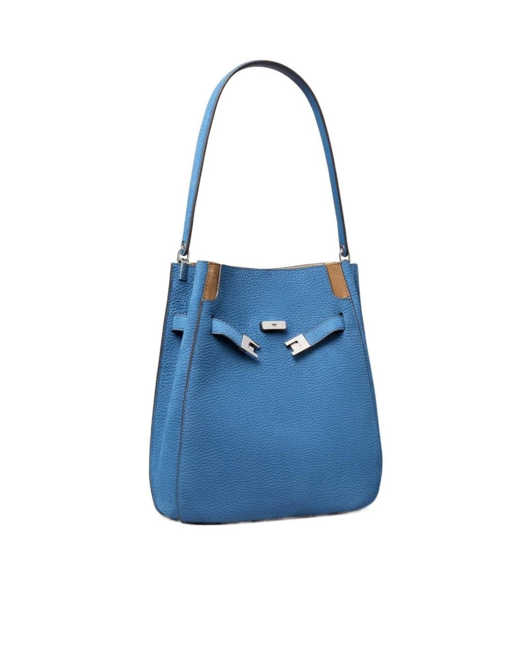 Tory Burch Blue Lee Radziwill Nubuck Bucket Bag