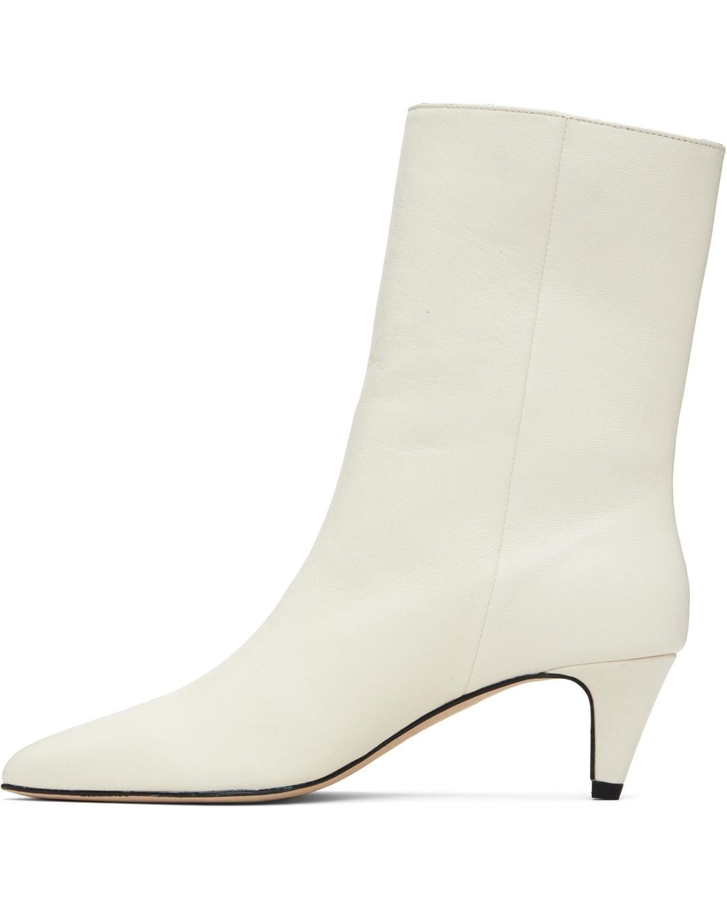 By Far White Lysander Washed Leather Boots