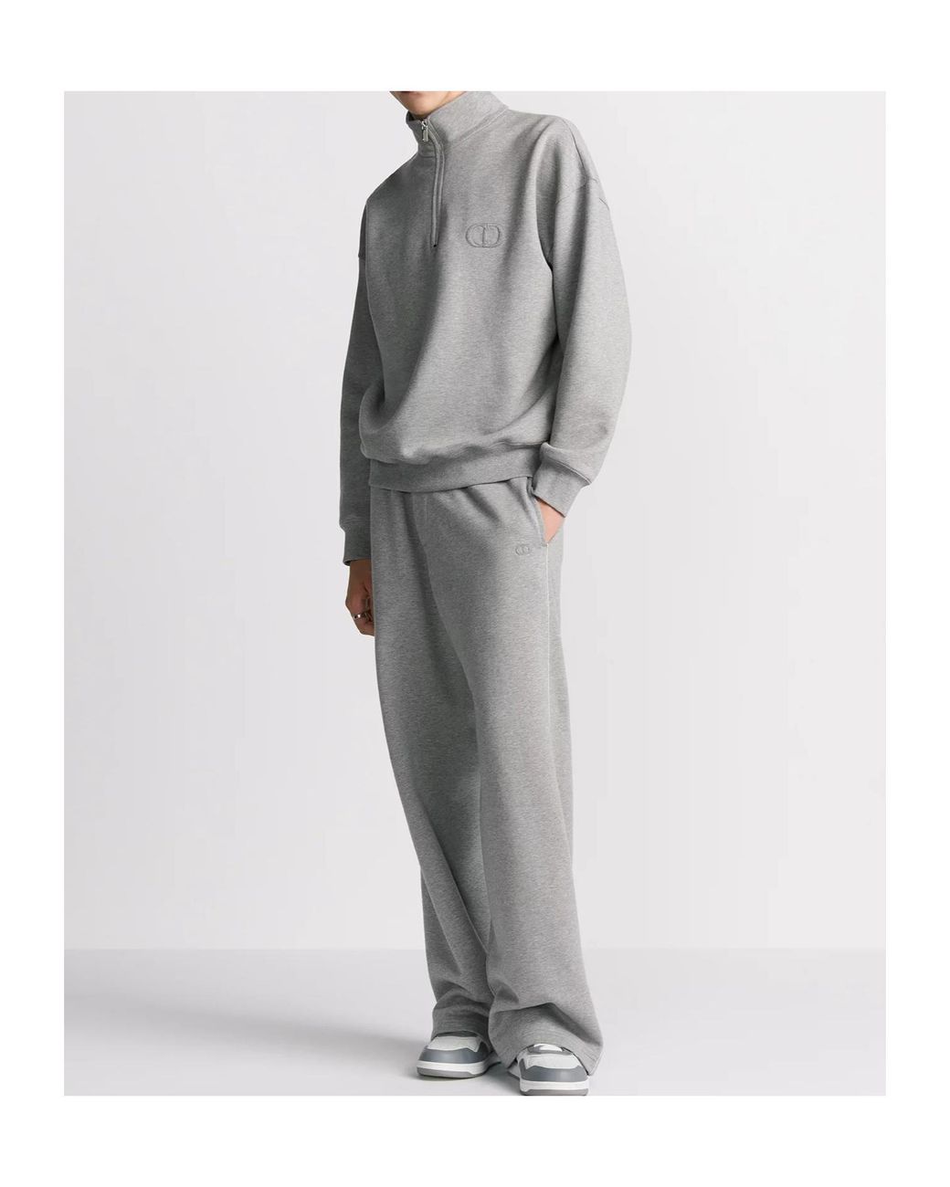 Dior Homme High Neck Zip Detailed Sweatshirt in Gray for Men | Lyst