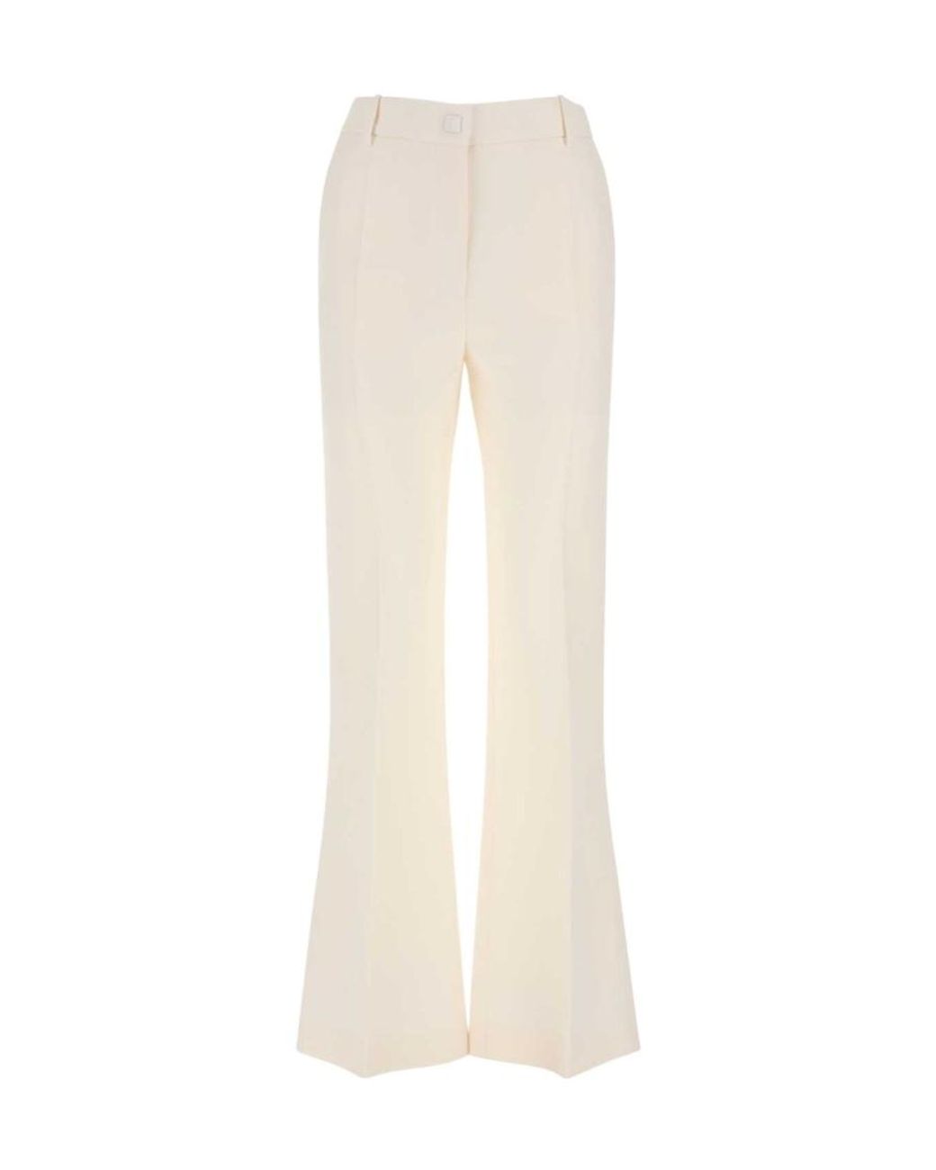 Valentino White Wool-Blend Tailored Trousers