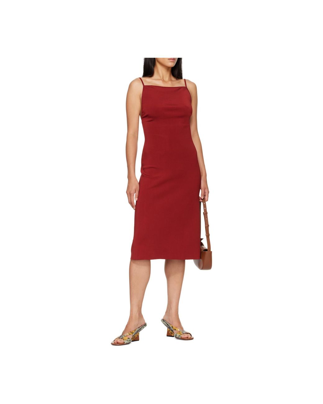 Ferragamo Red Knitted Slip Dress