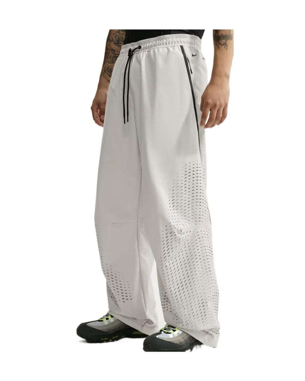 Nike White Laser-Cut Wide-Leg Pants for men