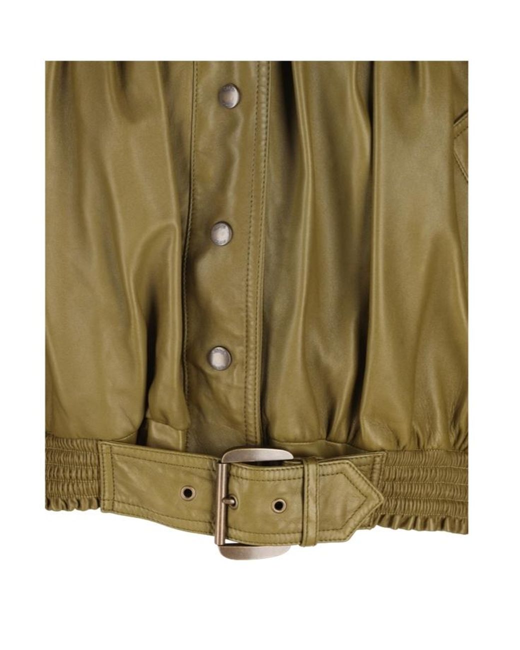 Chloé Green Chloé Gathered Belted Jacket