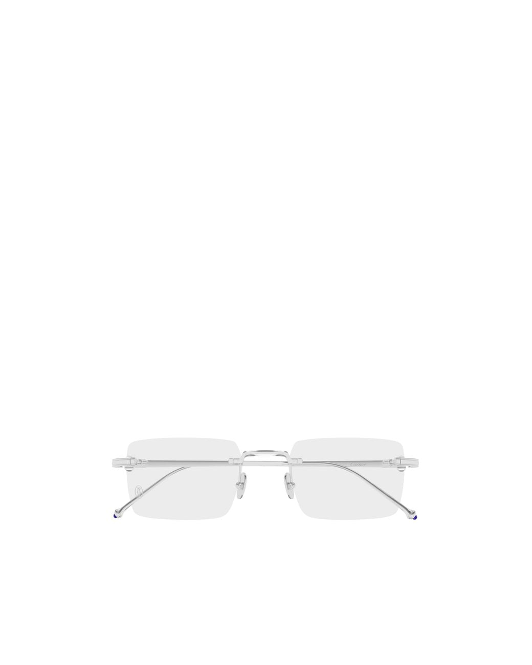 Cartier White Rectangle Frame Glasses for men