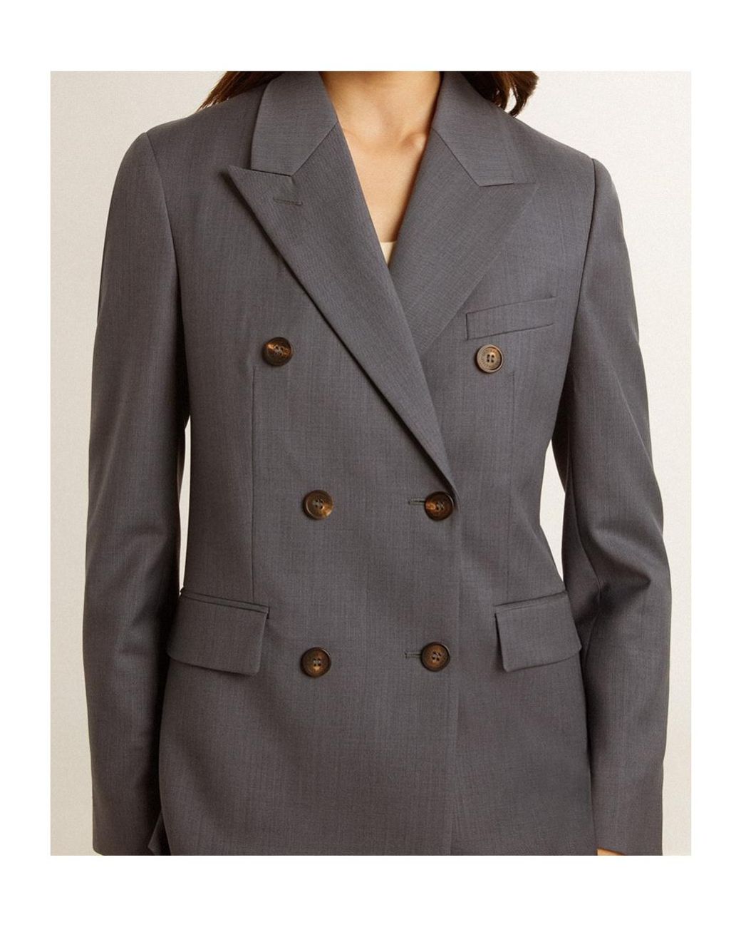 Golden Goose Deluxe Brand Blue Double Breasted Tailored Blazer