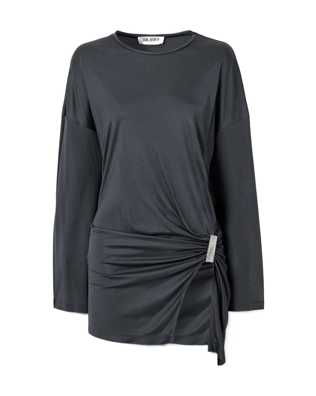 The Attico Black Jersey Mini Dress