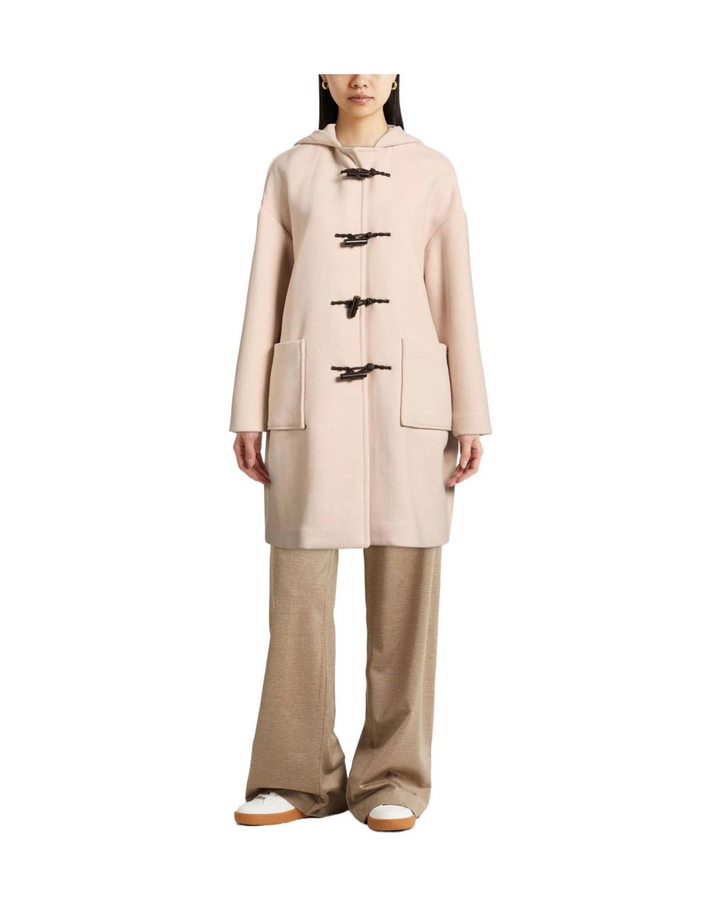 MAX&Co. Natural Solid Color Duffle Coats
