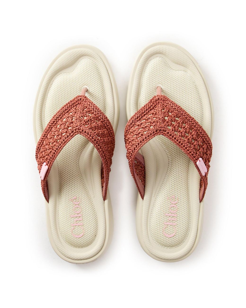 Chloé Pink Solid Color Minimalist Flat Sandals