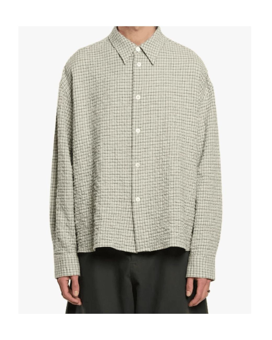 Studio Nicholson Gray Plaid Shirt for men