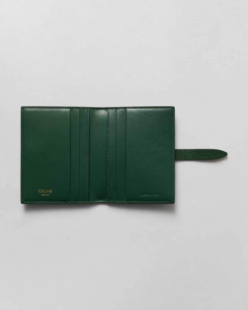 Céline Green Bi-Fold Card Holder Triomphe Pontet