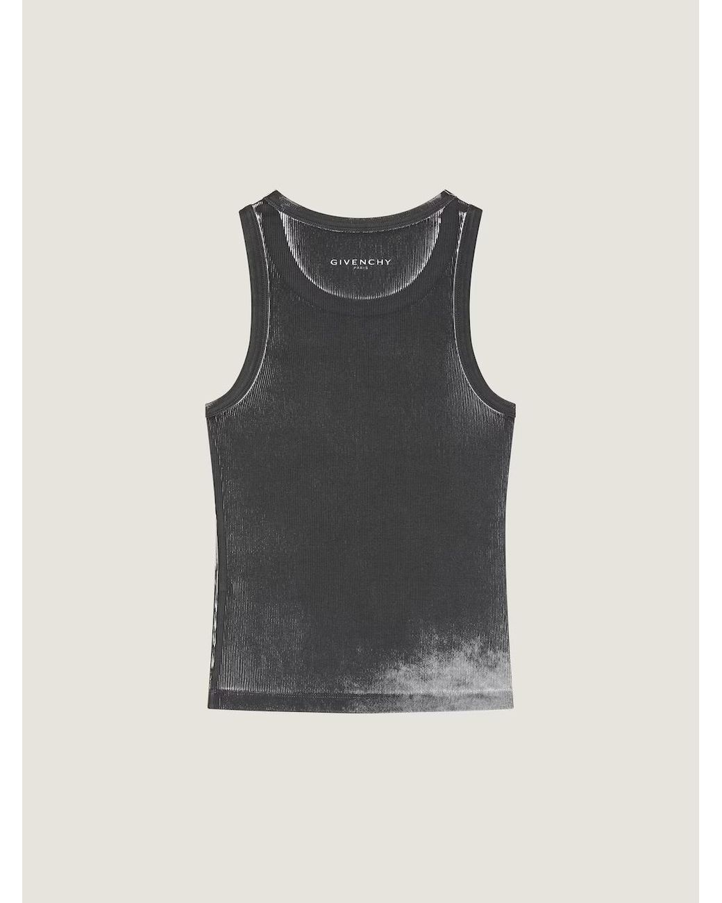 Givenchy Gray Sleeveless Face-Print Top