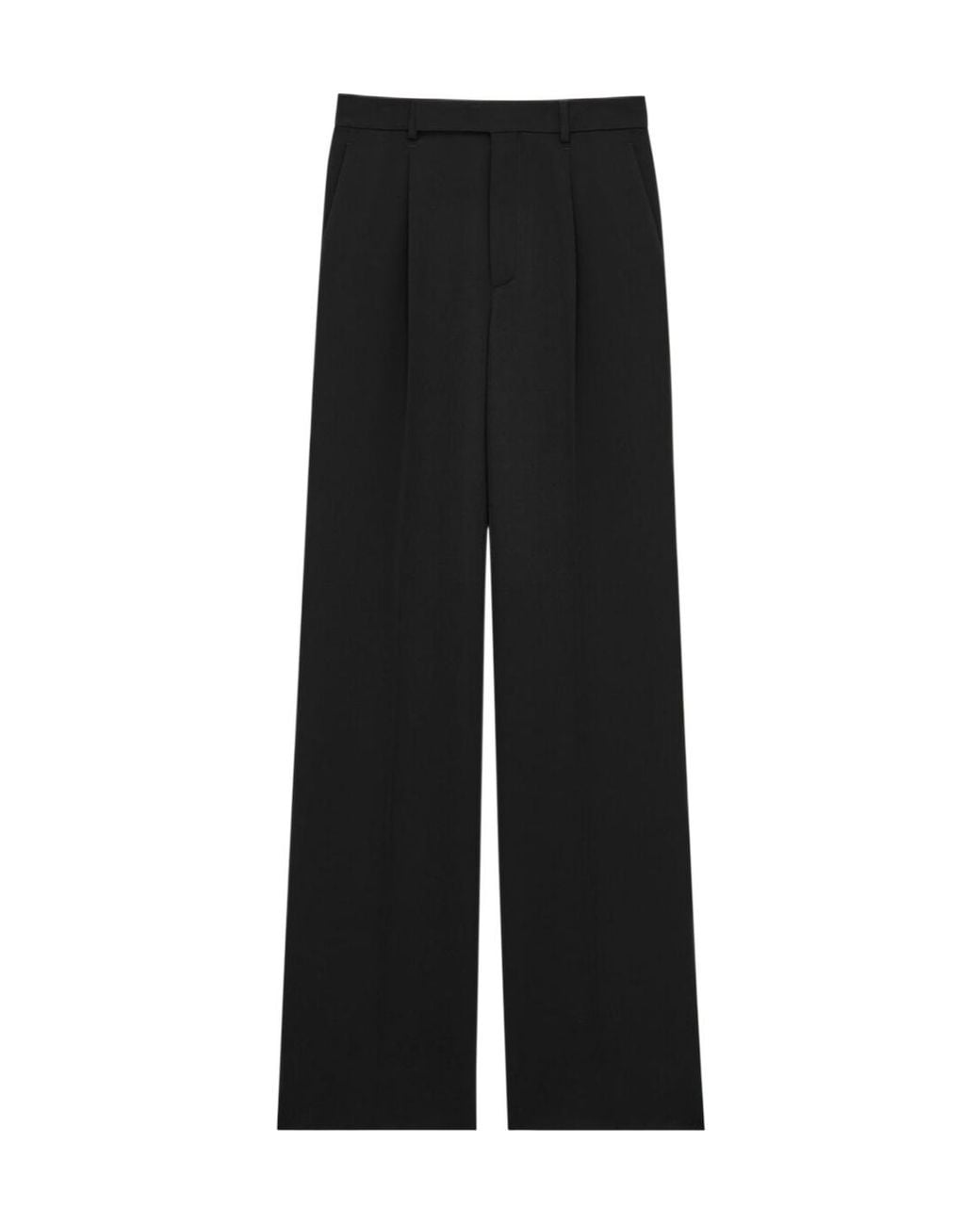 Saint Laurent Black Straight-Leg Wool Pants for men