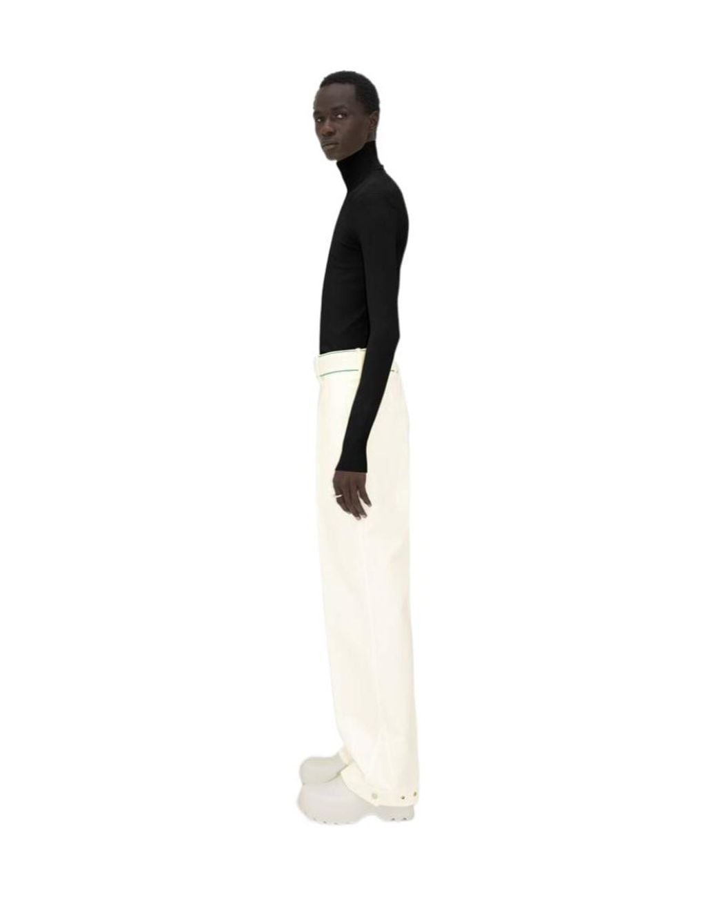 Bottega Veneta White Twill Straight Pants for men