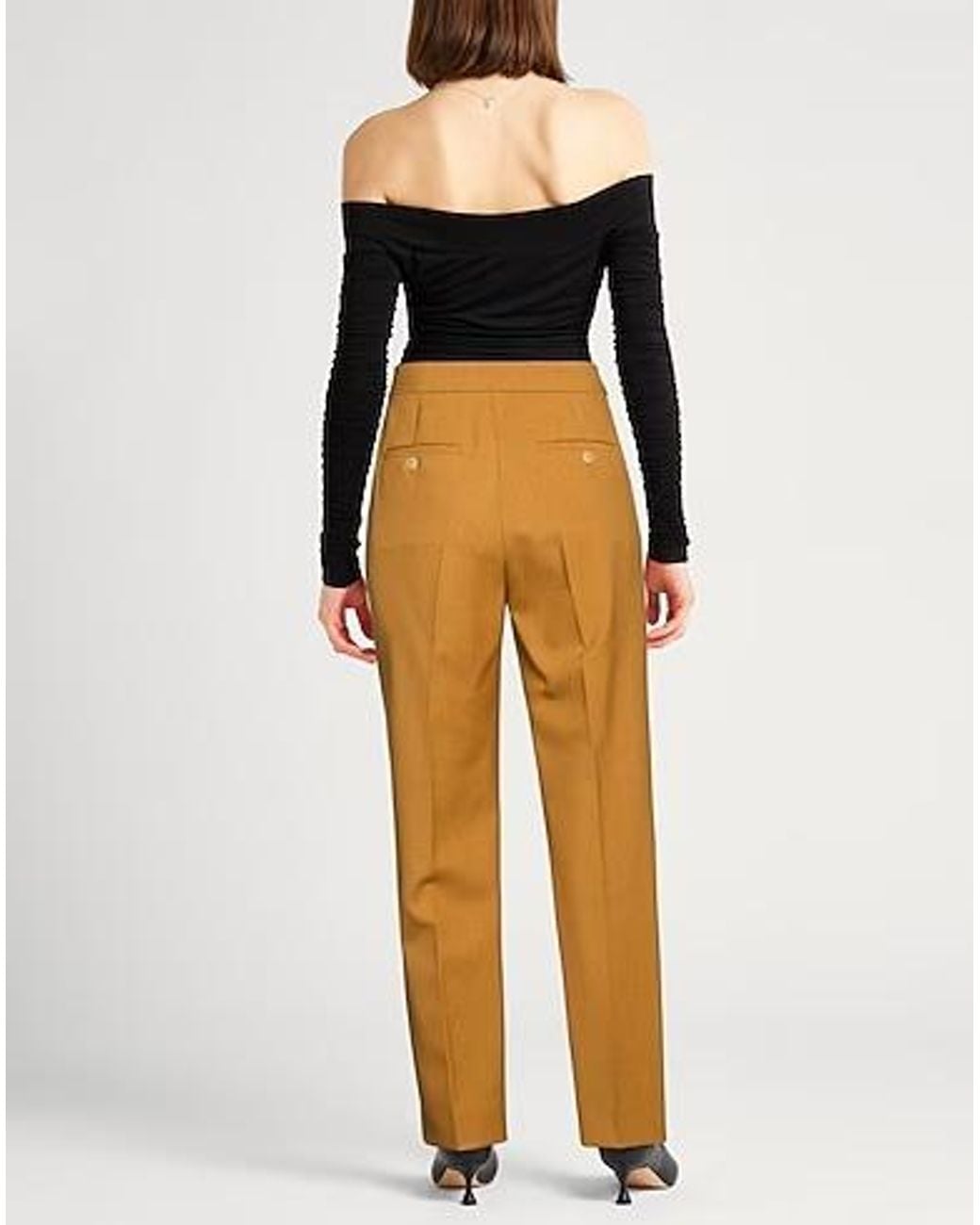 Max Mara Orange High-Waisted Straight-Leg Trousers