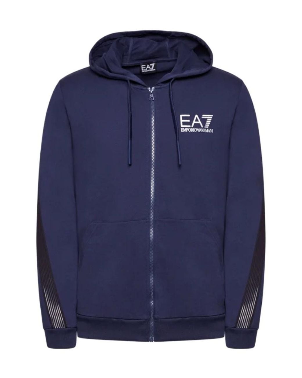 EA7 Blue Logo And Hat Casual Jacket for men