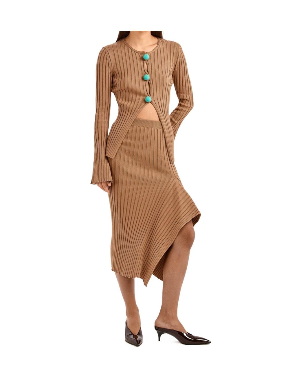 Stella McCartney Brown Lightweight Striped Cardigan