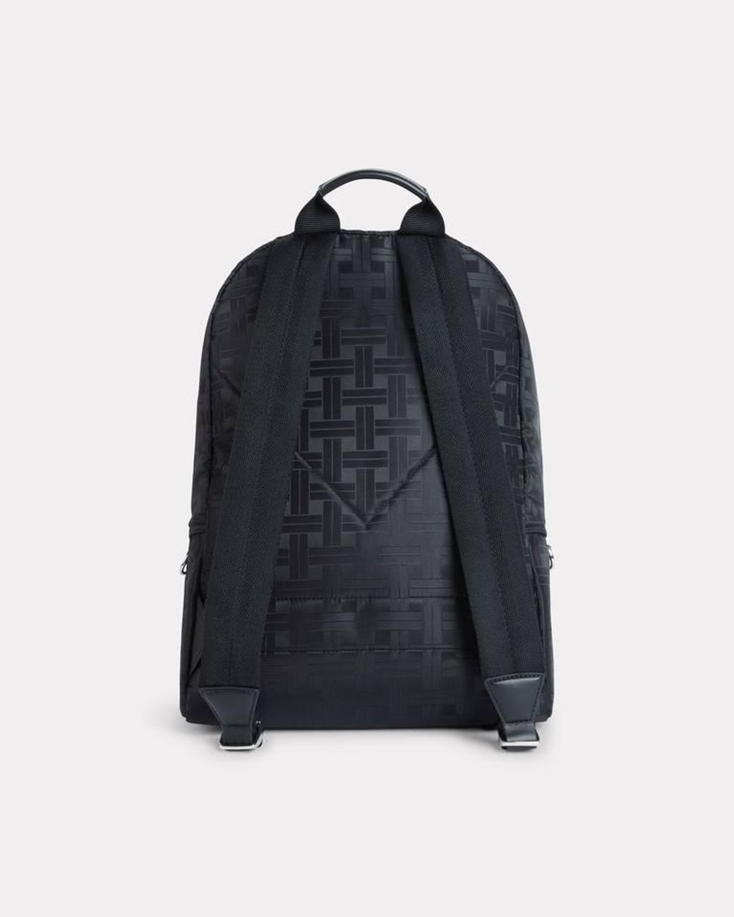 KENZO Blue Woven-Pattern Zipped Backpack for men