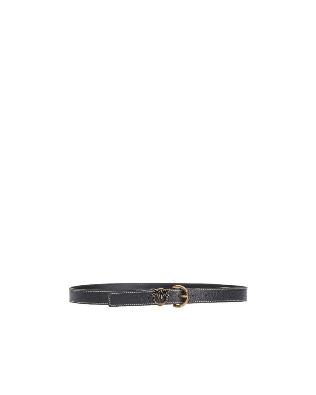 Pinko White Love Birds Plaque Buckled Belt