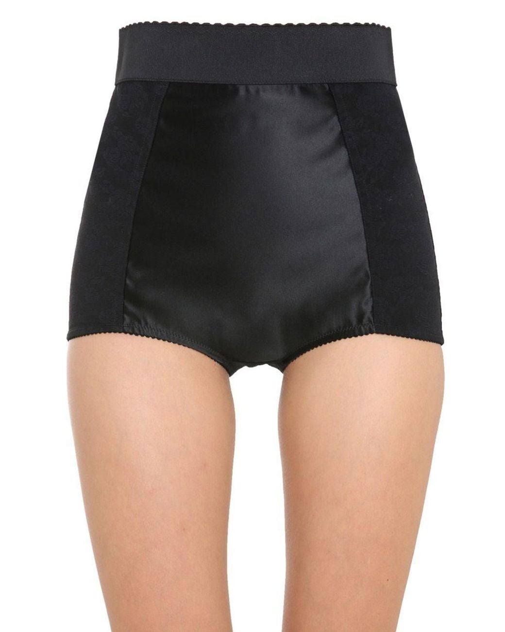 Dolce & Gabbana Black High-Waisted Lace Briefs