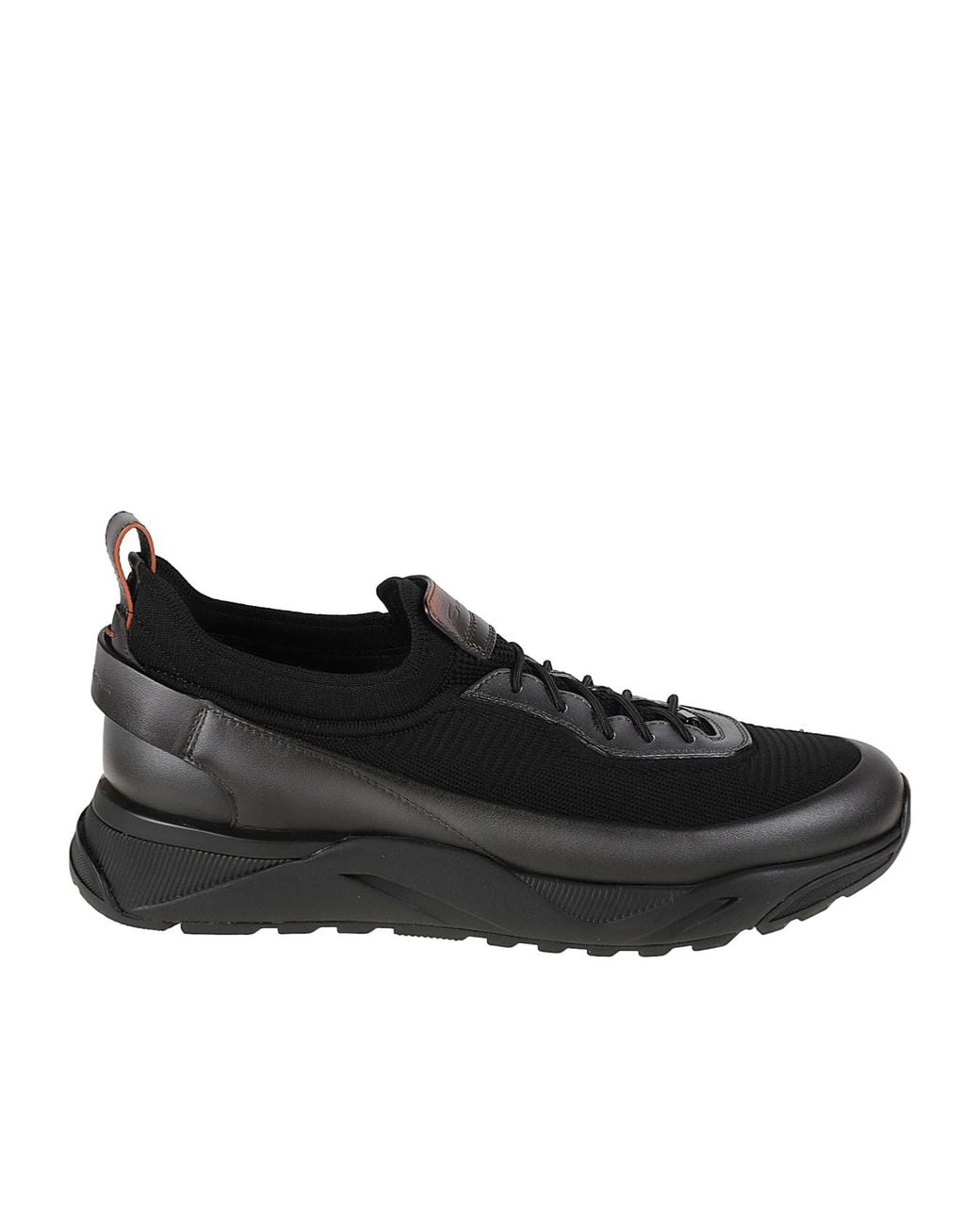 Santoni Black Inno Calza Low Top Sneakers for men