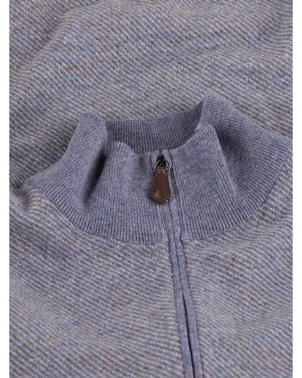 Loro Piana Gray Roadster Half-Zipped Jumper for men