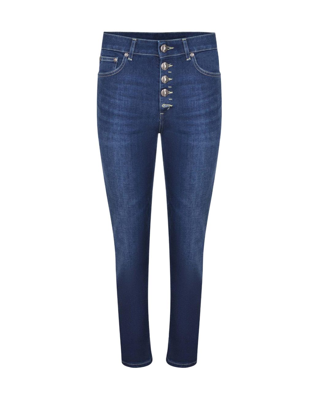 Dondup Blue Buttoned Cropped Jeans