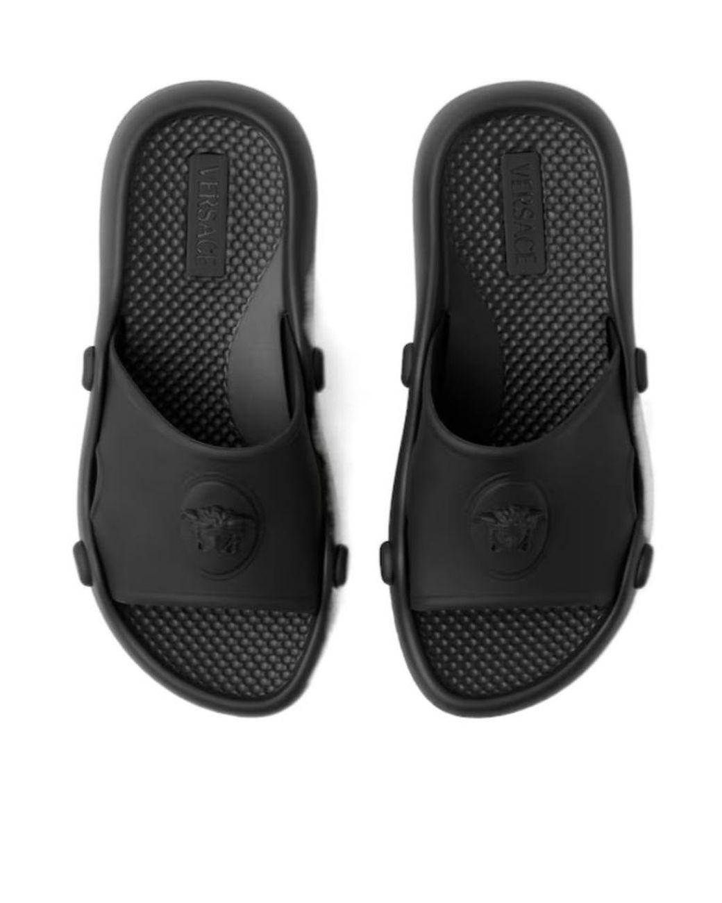 Versace Brown Nettuno Rubber Slides