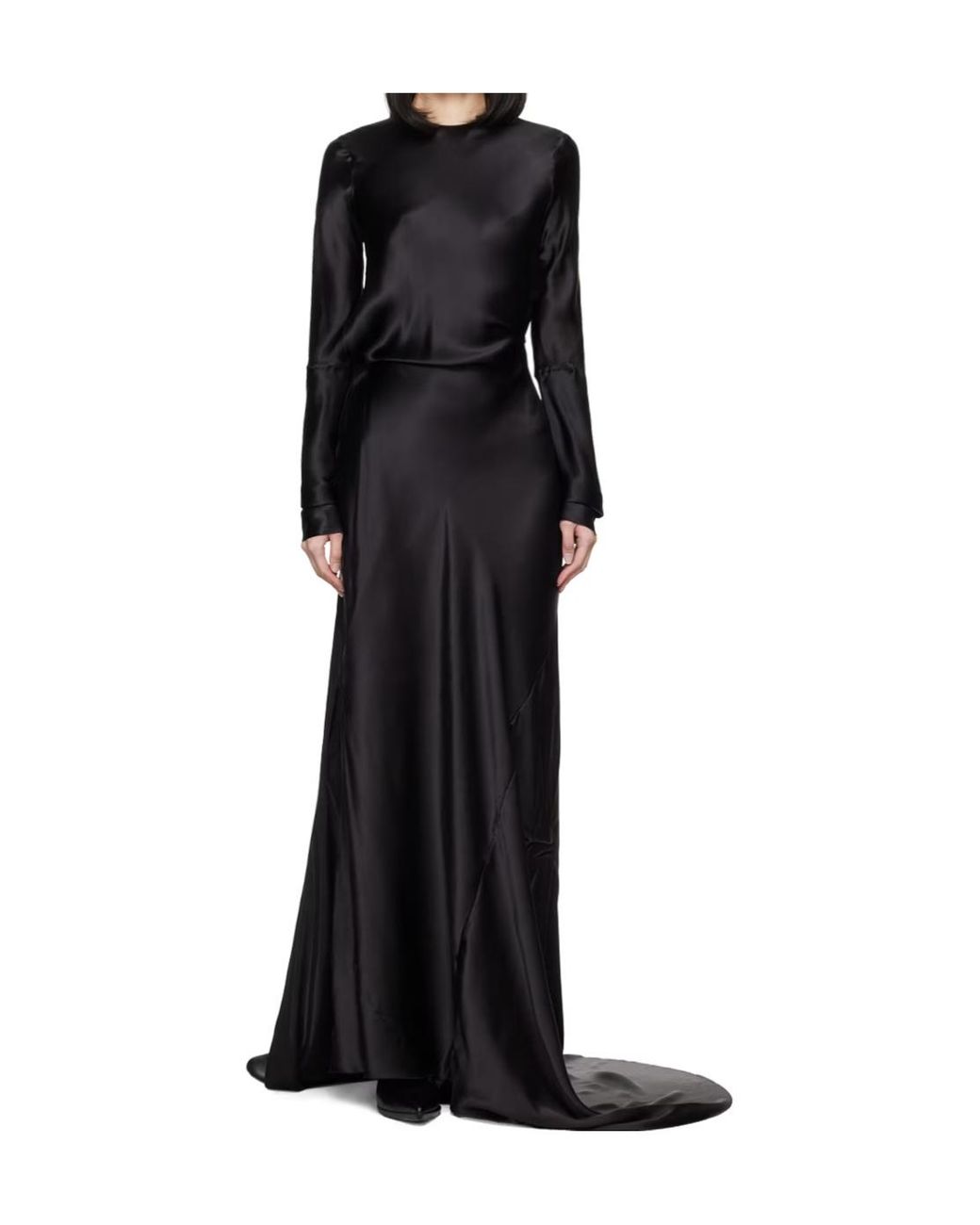 Ann Demeulemeester Black Long-Sleeve Dress