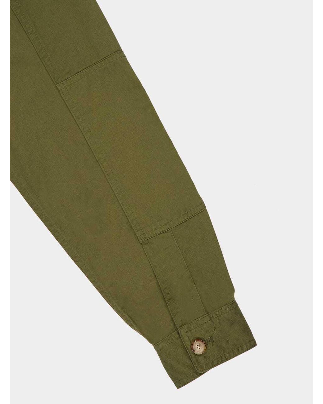 Saint Laurent Green Button-Up Twill Overshirt for men