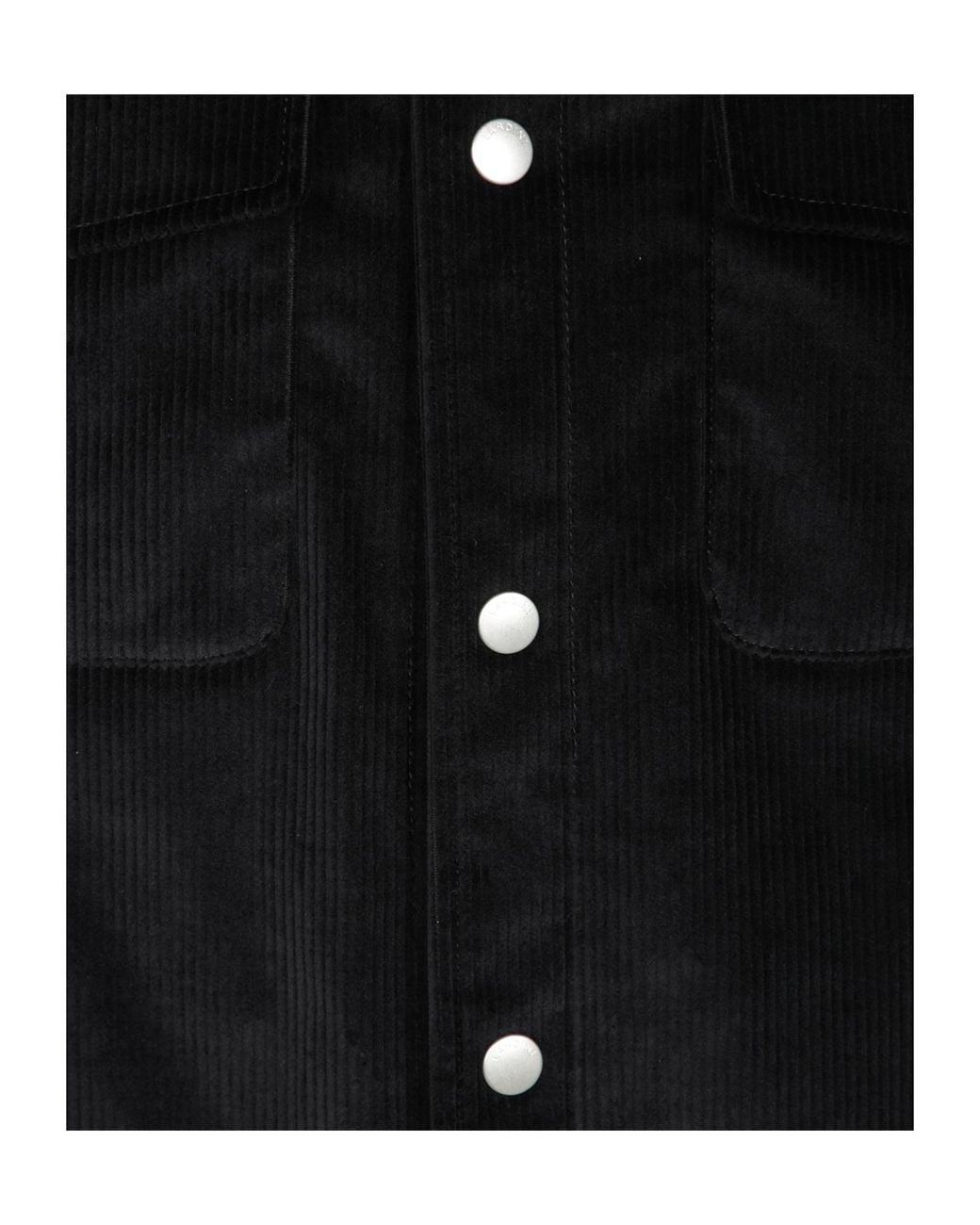 Lardini Black Long Sleeved Snapped Corduroy Overshirt for men