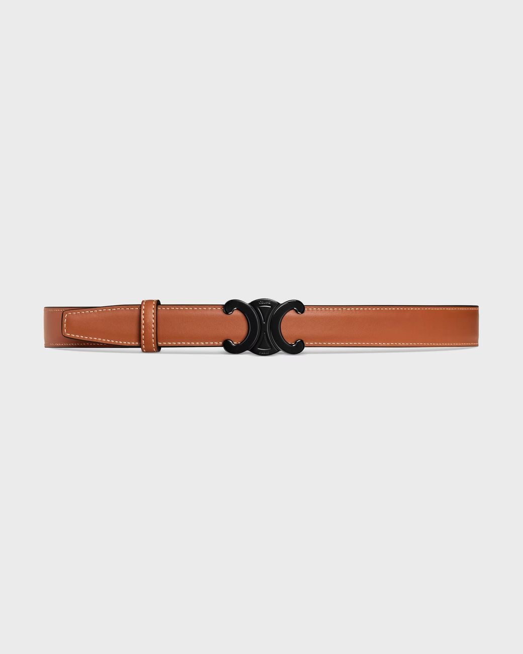 Céline White Triomphe Buckle Reversible Strap 25Mm