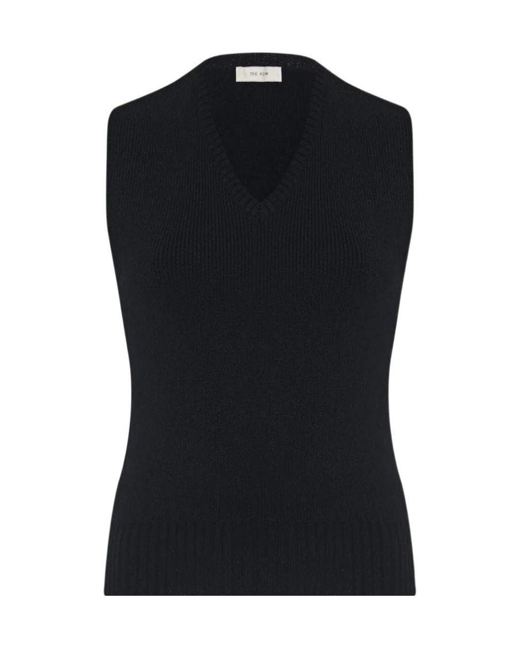 The Row Black Comi Cashmere Sleeveless Knit Top