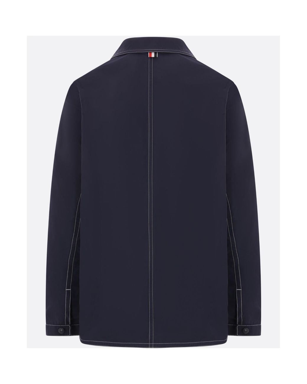 Thom Browne Blue Contrast-Stitching Shirt Jacket for men
