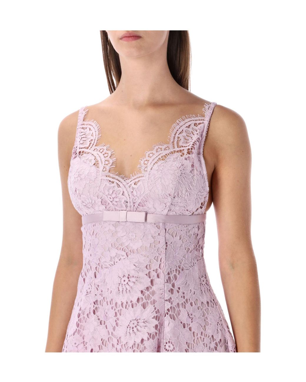 Self-Portrait Purple Lace Mini Dress