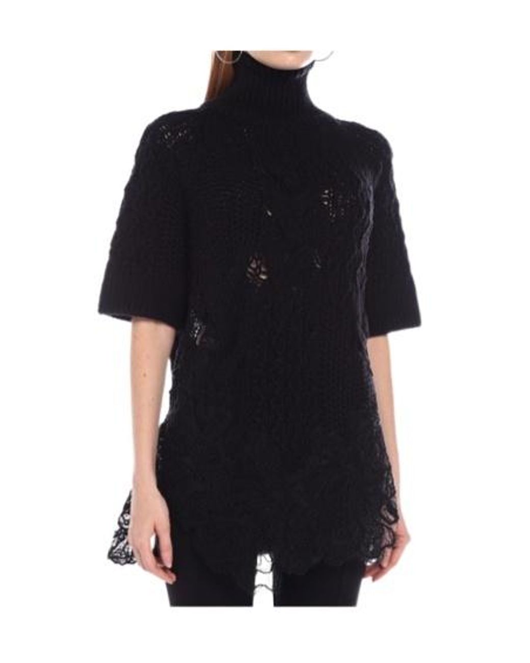 Ermanno Scervino Black Wool Blend Knitted Top