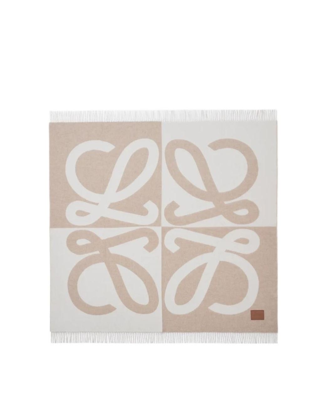 Loewe White Anagram Jacquard Blanket for men