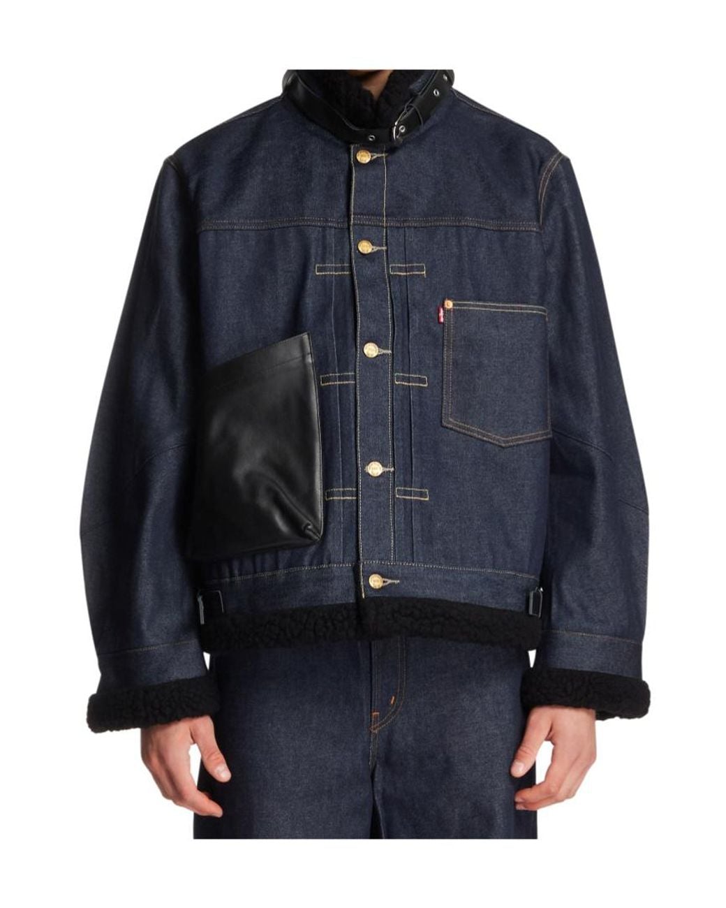 Sacai Blue Levi's X Denim Sherpa Jacket for men