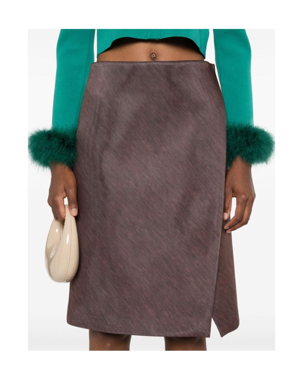Philosophy Di Lorenzo Serafini Brown Wrap Skirt