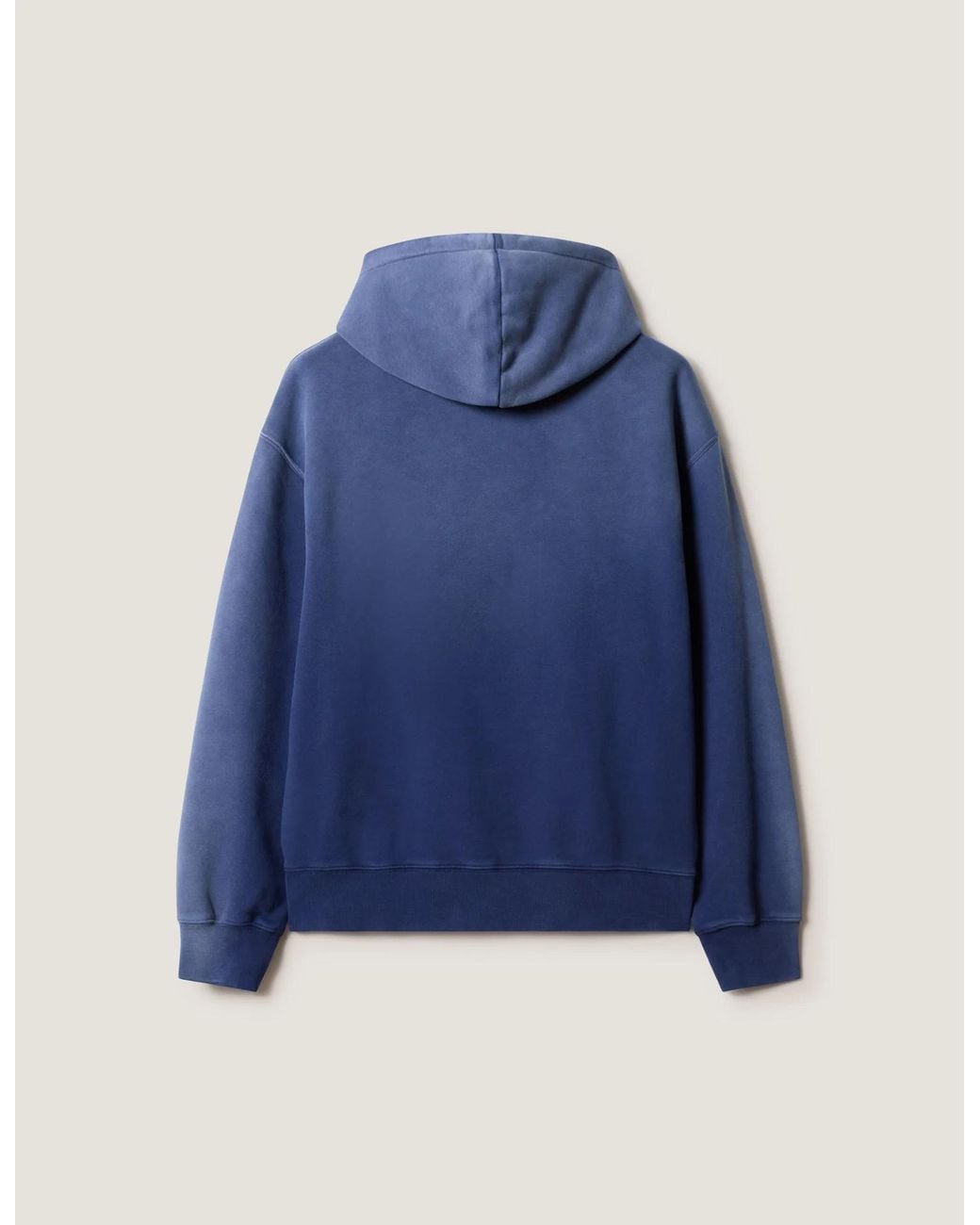 Maison Kitsuné Blue Faded-Effect Double Fox Head Comfortable Hoodie for men