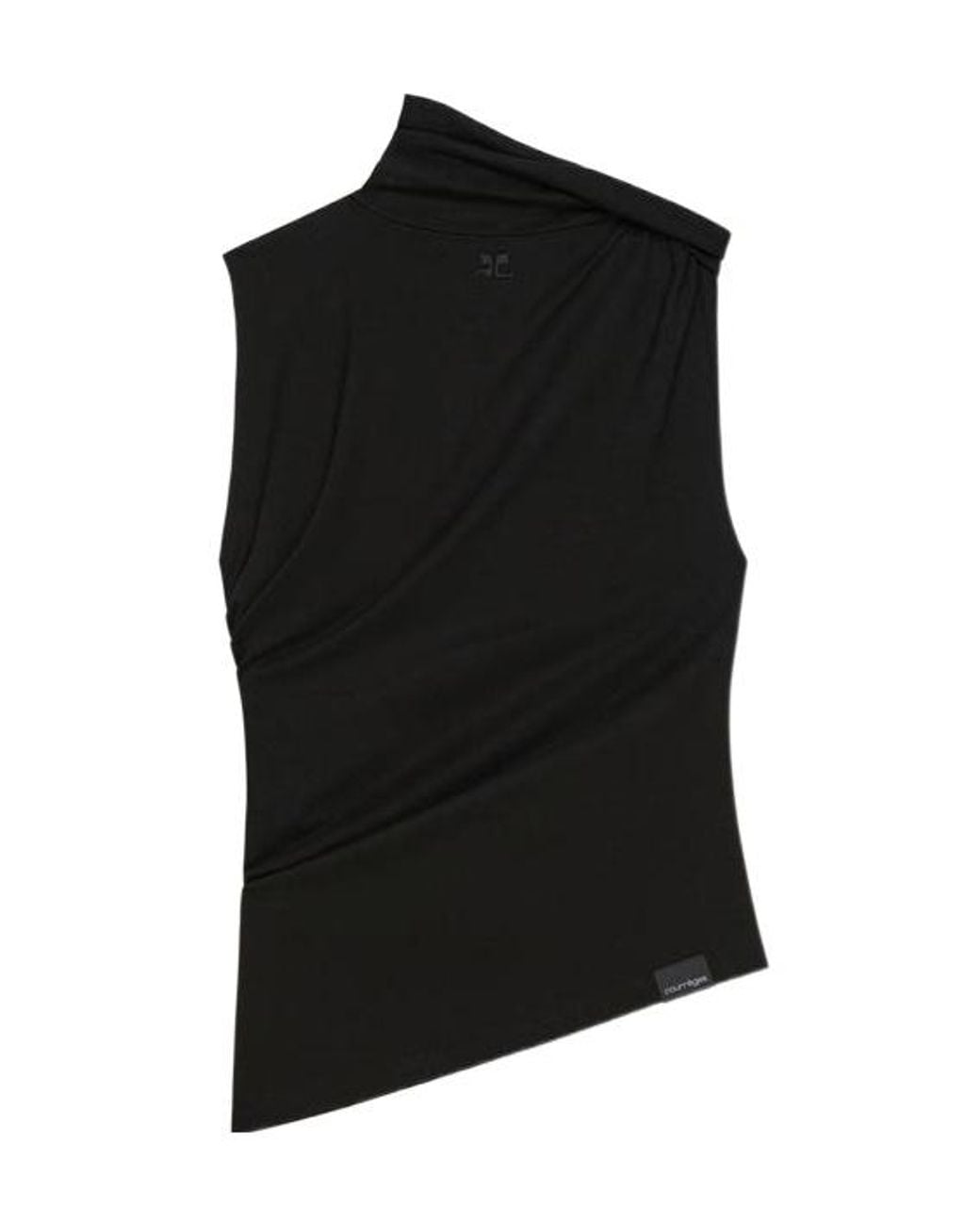 Courreges Black High Collar Sleeveless Top