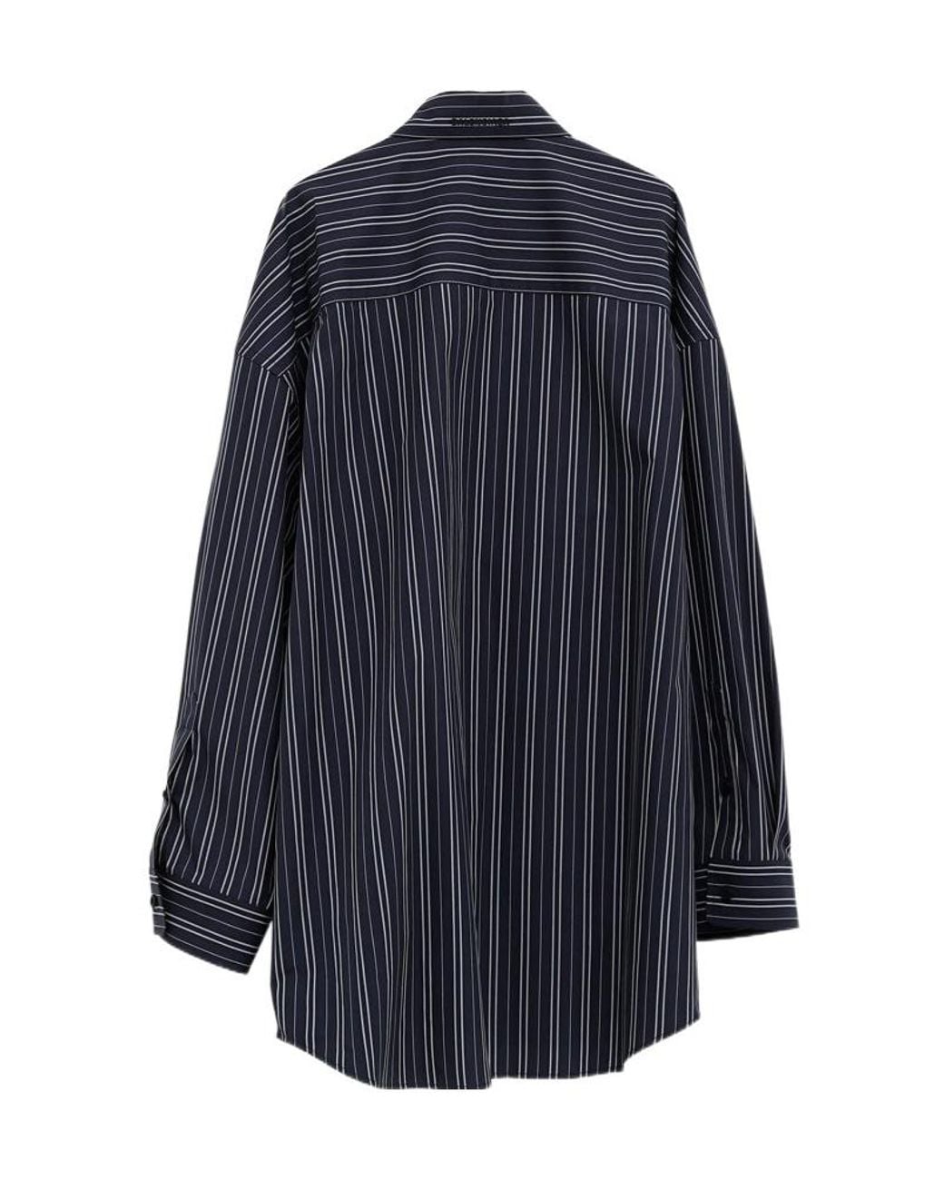 Balenciaga Blue Striped Shirt Dress