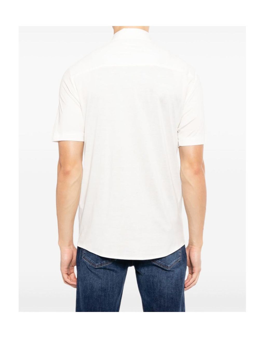 Emporio Armani White Short-Sleeve Logo Shirt for men