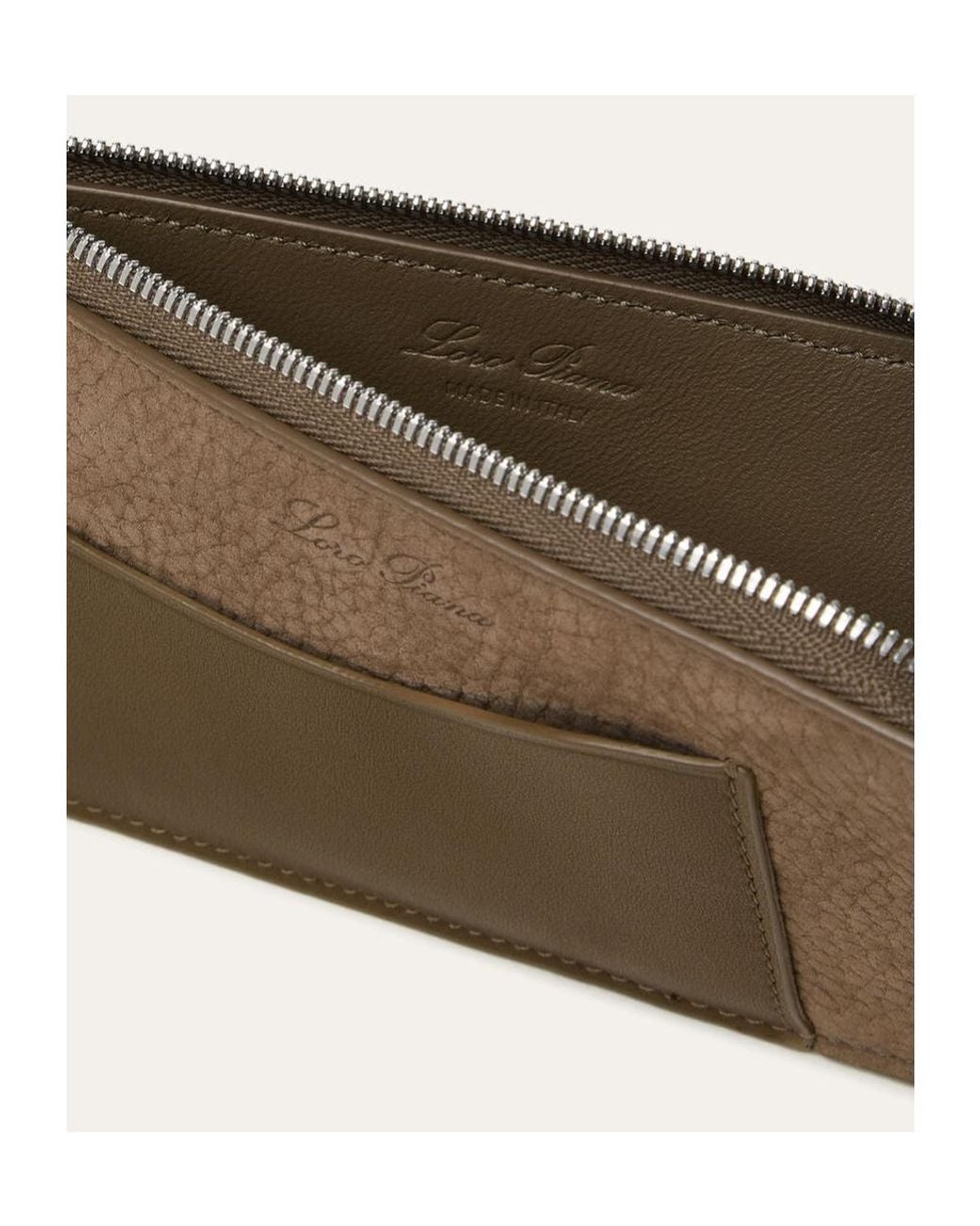 Loro Piana Brown Extra Zip Pouch for men