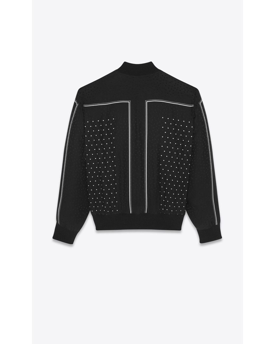 Saint Laurent Black Polka-Dot Pattern Bomber Jacket for men
