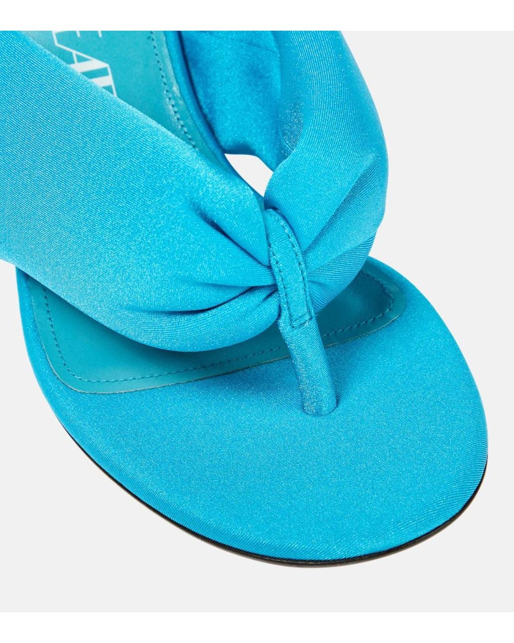 The Attico Blue Rem Satin Thong Sandals